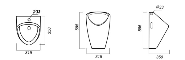 Писсуар Sanita Luxe Long PS/Long/Sens/WHT.G/S1 настенный