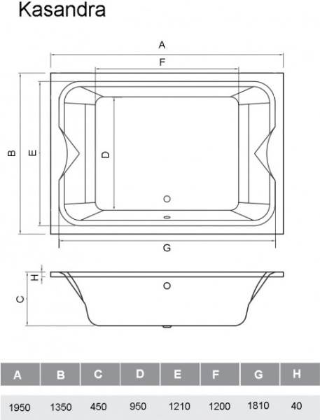 Ванна акриловая 135x195 Vayer Kasandra Гл000025030 Ванна акриловая 135x195 Vayer Kasandra Гл000025030