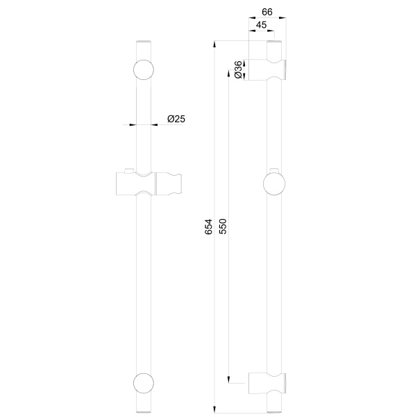 Душевая штанга Wonzon & Woghand WW-SL04-BG золото брашированный