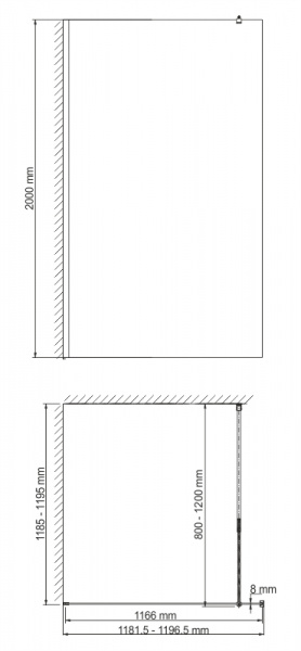 Душевая перегородка 120 см WasserKRAFT Rossel 28W40