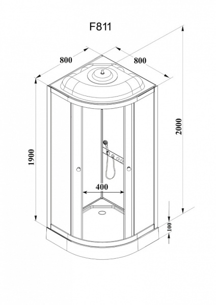 Душевая кабина Parly Frost F811 профиль хром