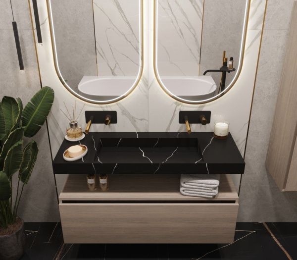 Раковина-столешница 120х45 см Armadi Art FLAT NERO MARQUINA 859-120-NM Раковина-столешница 120х45 см Armadi Art FLAT NERO MARQUINA 859-120-NM