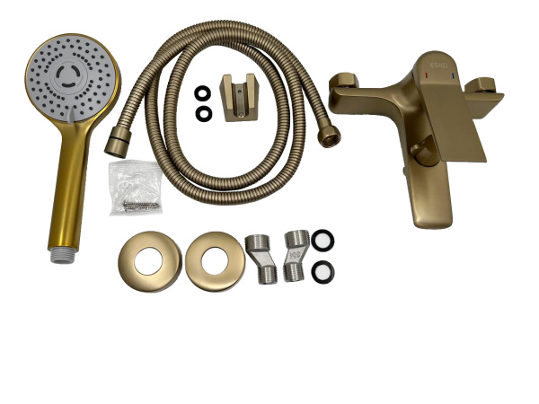 Смеситель для ванны с душевой лейкой Esko Shanghai SHA54Gold золото брашированное