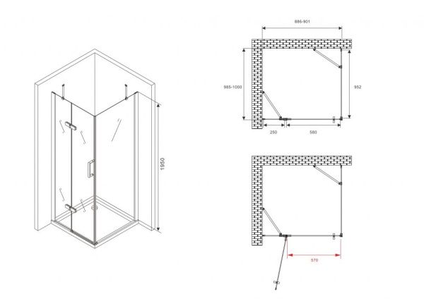 Душевой уголок 90x100 ABBER Zart AG08090-S101 профиль хром стекло прозрачное Душевой уголок 90x100 ABBER Zart AG08090-S101 профиль хром стекло прозрачное