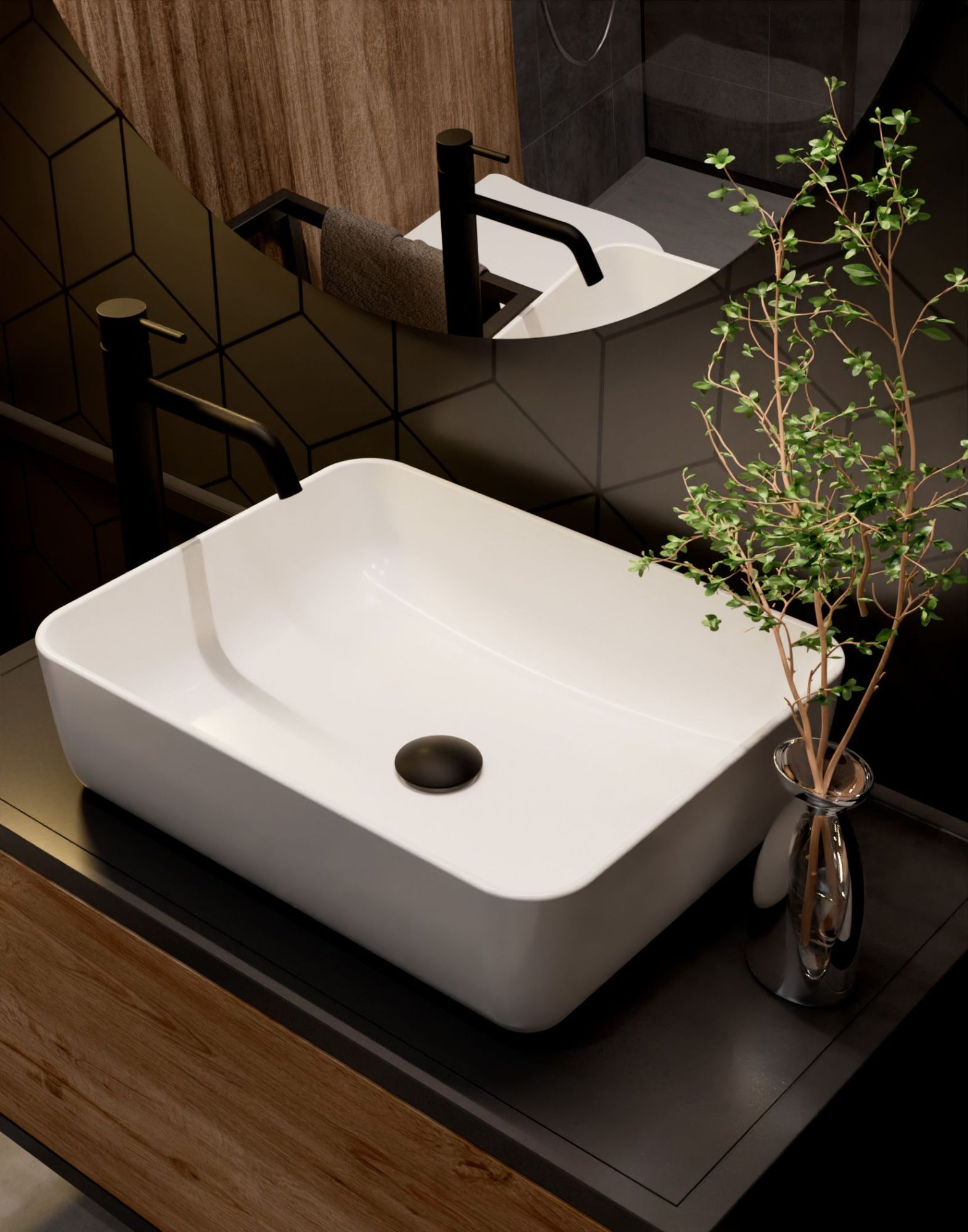 Смеситель AQUAme Siena AQM6214MB черный матовый