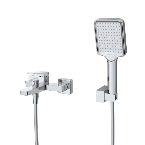 Смеситель для ванны с ручным душем, шлангом и держателем BelBagno Ardente ARDENTE-VASM-CRM хром глянцевый