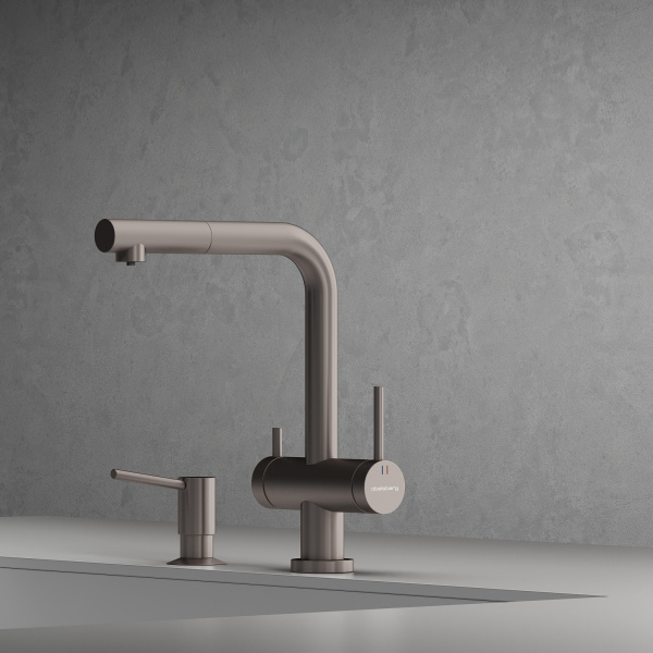 Смеситель для кухонной мойки Abelsberg Pura OTF70709BN титан брашированный