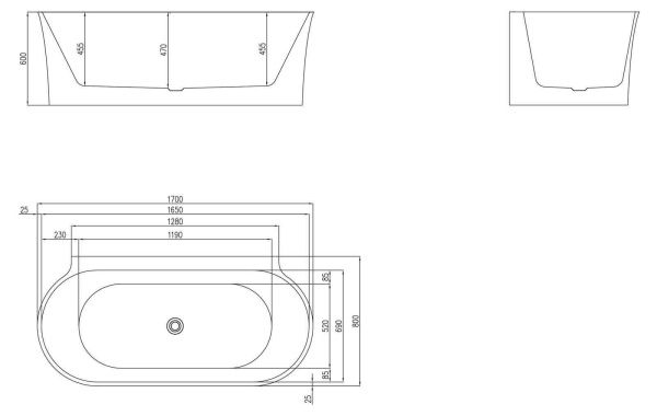 Акриловая ванна 170x80 см BelBagno  BB409-1700-800 белый Акриловая ванна 170x80 см BelBagno  BB409-1700-800 белый