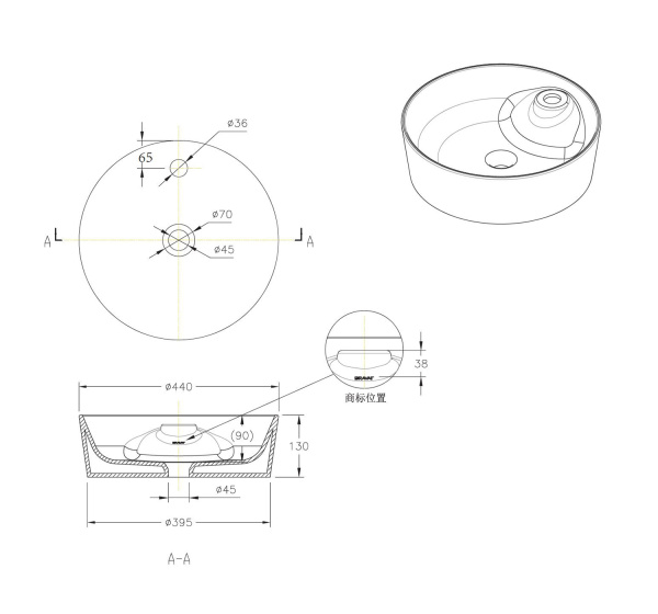 Накладная раковина Bravat Affability C22239W-1-ENG Накладная раковина Bravat Affability C22239W-1-ENG