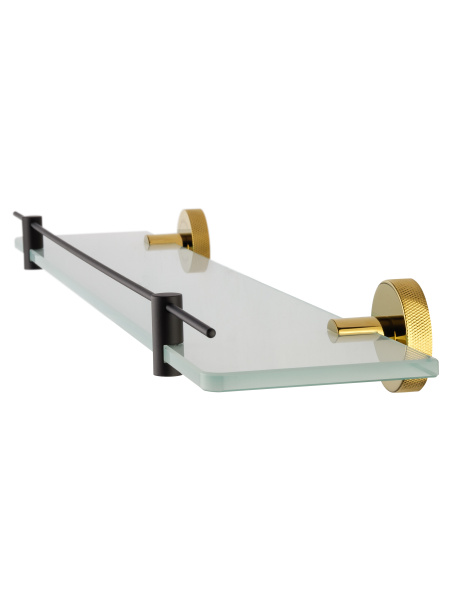 Стеклянная полка для ванной Wonzon & Woghand Majestic WW-9227 черный с золотом глянцевая