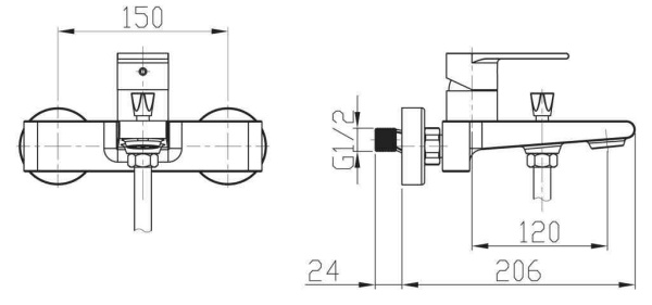 Смеситель для ванны BelBagno Nova NOV-VASM-IN сатин матовый