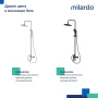 Смеситель для ванны с верхним душем белый матовый MILARDO Rora RORWT4FM06 Смеситель для ванны с верхним душем белый матовый MILARDO Rora RORWT4FM06