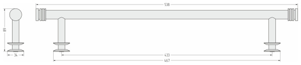 Полка прямая 470 мм СУНЕРЖА 00-2012-0470 Хром Полка прямая 470 мм СУНЕРЖА 00-2012-0470 Хром