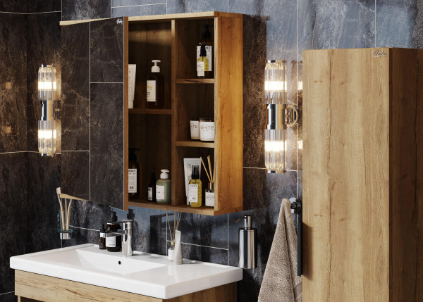 Шкаф зеркальный Onika Легран 80 см 208092 дуб галифакс