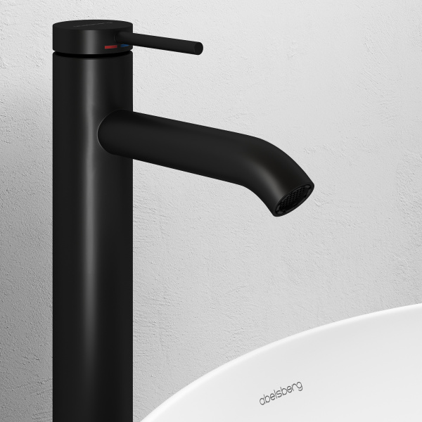 Смеситель для раковины Abelsberg Fluida ERF22003CH вулканический черный матовый