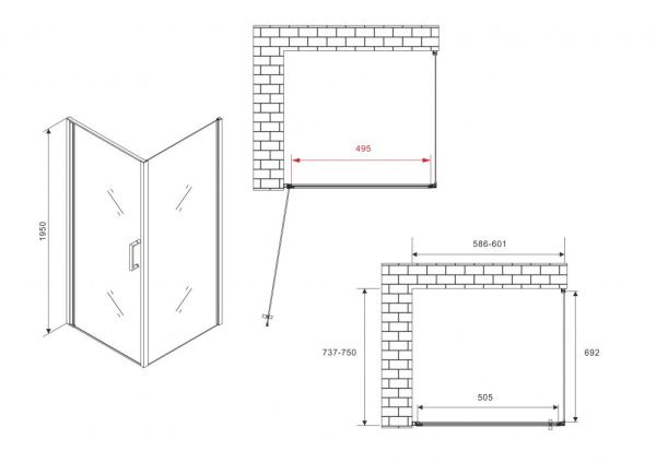 Душевой уголок 60x75 ABBER Sonnenstrand AG04060-S75 профиль хром стекло прозрачное Душевой уголок 60x75 ABBER Sonnenstrand AG04060-S75 профиль хром стекло прозрачное