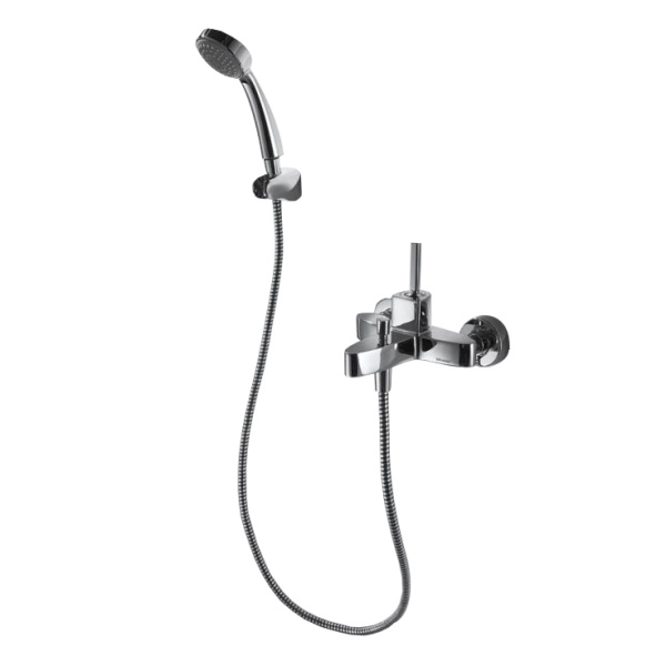 Смеситель для ванны с коротким изливом с аксессуарами Bravat Spring F679113C-B Смеситель для ванны с коротким изливом с аксессуарами Bravat Spring F679113C-B