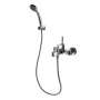 Смеситель для ванны с коротким изливом с аксессуарами Bravat Spring F679113C-B Смеситель для ванны с коротким изливом с аксессуарами Bravat Spring F679113C-B