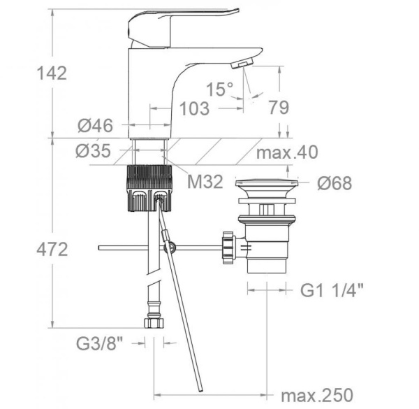 Смеситель для раковины Ramonsoler Ypsilon Plus 649111VA1169 хром