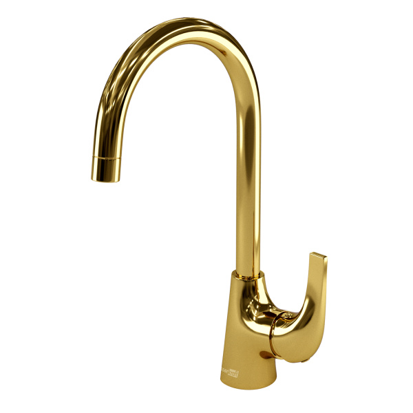 Смеситель для мойки WasserKRAFT Sauer 7107 золото глянцевый