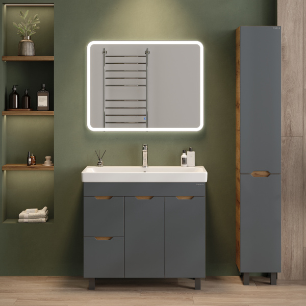 Тумба под раковину Onika Айленд 90 см 109032 дуб крафт золотой/графит