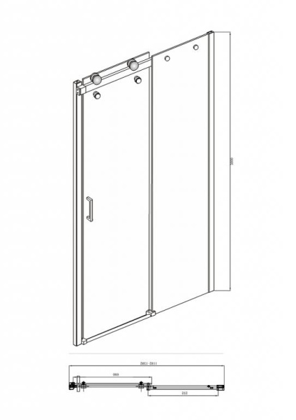 Душевая дверь в нишу 120x200 Bravat Wave BD120.4102S Душевая дверь в нишу 120x200 Bravat Wave BD120.4102S