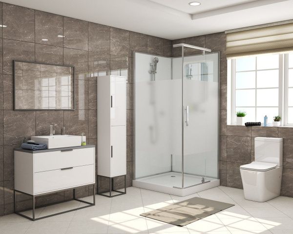 Душевая кабина без крыши 90x90 GROSSMAN Classic GR171QR стекло матовое профиль хром Душевая кабина без крыши 90x90 GROSSMAN Classic GR171QR стекло матовое профиль хром