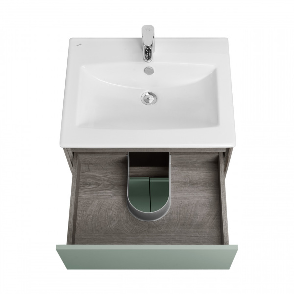 Тумба под раковину Aquaton Форест 60 см 1A278201FR9C0 подвесная коричневый, зеленый