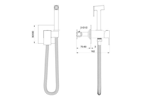 Гигиенический душ Wonzon & Woghand WW-88829903-BN никель брашированный