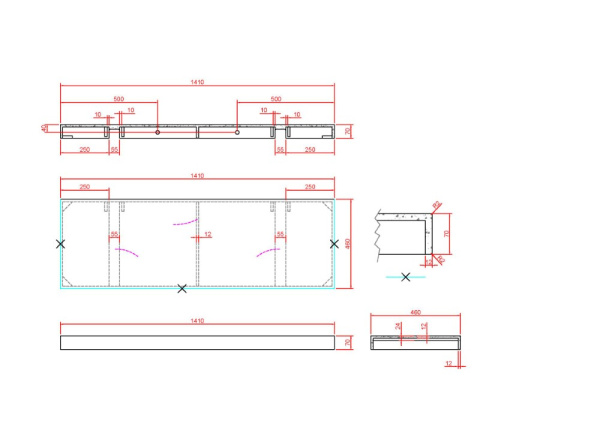 Столешница Armadi Art Flat 140 см 869-140-CLCT под раковину calacatta