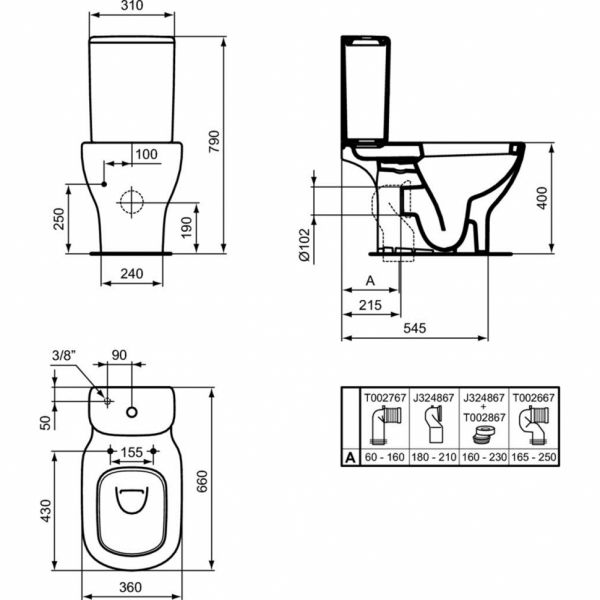 Бачок для унитаза Ideal Standard Tesi T356801 Бачок для унитаза Ideal Standard Tesi T356801