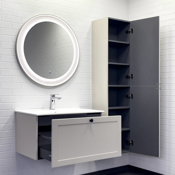 Тумба с раковиной Comforty Ереван 80 см 00-00014864 подвесная серый шелк