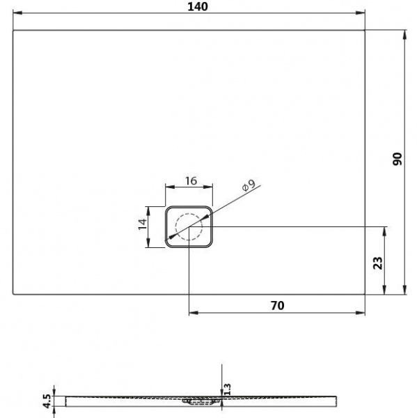 Душевой поддон акриловый RIHO Basel 418 140x90 белый и сифон DC280050000000S Душевой поддон акриловый RIHO Basel 418 140x90 белый и сифон DC280050000000S