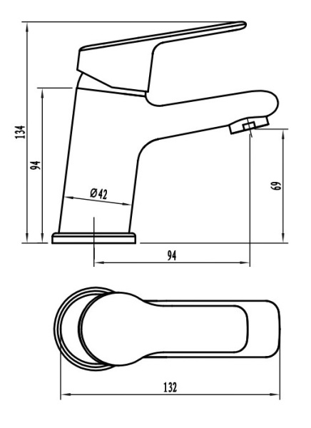 Смеситель для раковины Voda Wave WA26 хром
