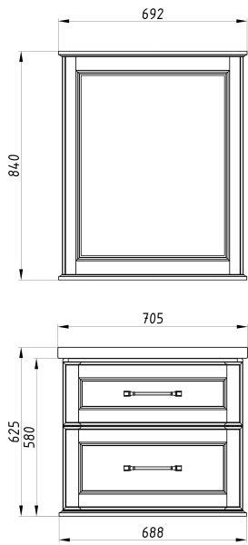 Зеркало 69,2x10 см Asb-Woodline Венеция 11940 белый Зеркало 69,2x10 см Asb-Woodline Венеция 11940 белый