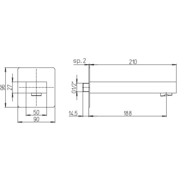 Излив  PAINI Dax-daxr 84PZ430R черный матовый Излив  PAINI Dax-daxr 84PZ430R черный матовый