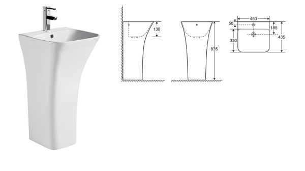 Раковина Ceruttispa Luca CT7283 напольная