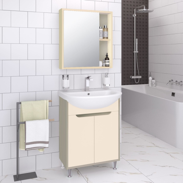 Шкаф зеркальный Runo Эко 60 см 00-00004678 какао