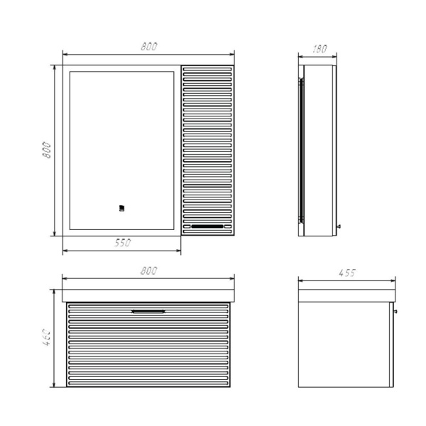 Тумба с раковиной Comforty Касабланка 80 см 00-00015382 подвесная серый шелк