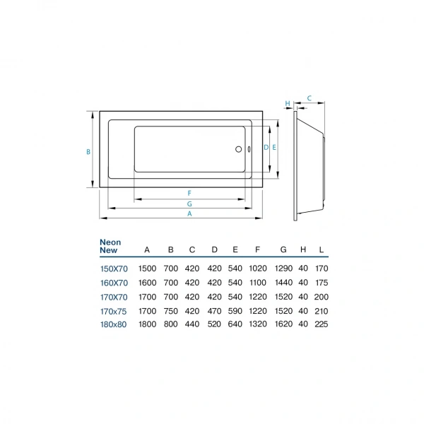 Акриловая ванна Koller Pool Neon new 170х70 Акриловая ванна Koller Pool Neon new 170х70