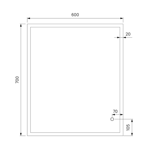 Зеркало 60 см IDDIS Brick BRI6000i98 Зеркало 60 см IDDIS Brick BRI6000i98