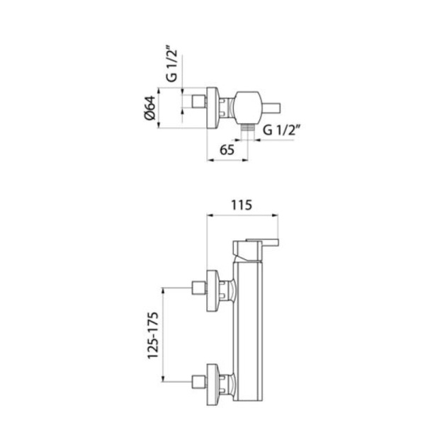Смеситель для душа Webert Azeta AZ870102015 хром глянцевый