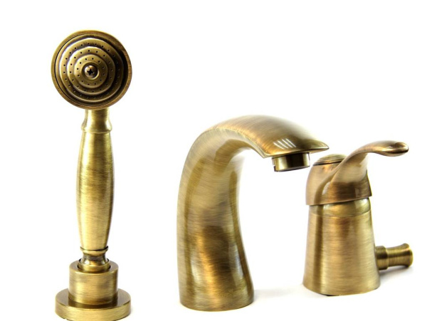 Смеситель на борт ванны Webert Aurora AU850701065 бронза матовый