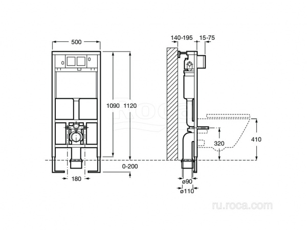 Система инсталляции Roca Duplo WC 890090020 Система инсталляции Roca Duplo WC 890090020