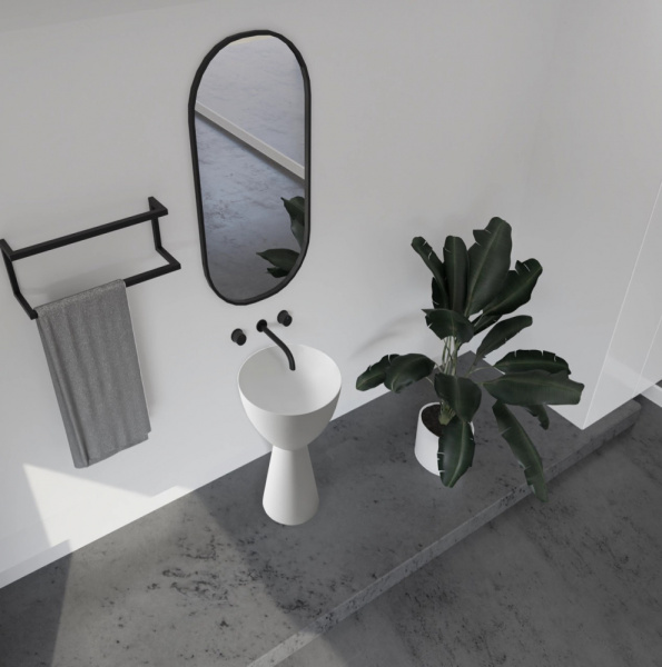 Раковина напольная Abber Stein 45 см AS2507 белая матовая