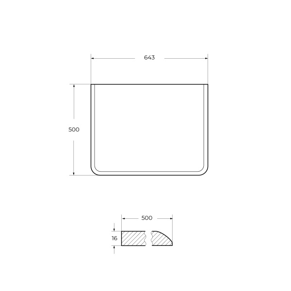 Столешница Cezares Idra 65 см 55829 под раковину noce