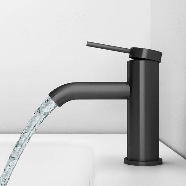 Смеситель для раковины Abelsberg Fluida ERF22001GM космическая сталь брашированный