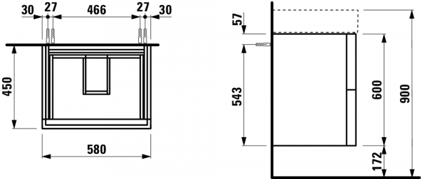 Тумба под раковину 60 см Laufen Kartell by Laufen 4.0756.9.033.640.1 Тумба под раковину 60 см Laufen Kartell by Laufen 4.0756.9.033.640.1