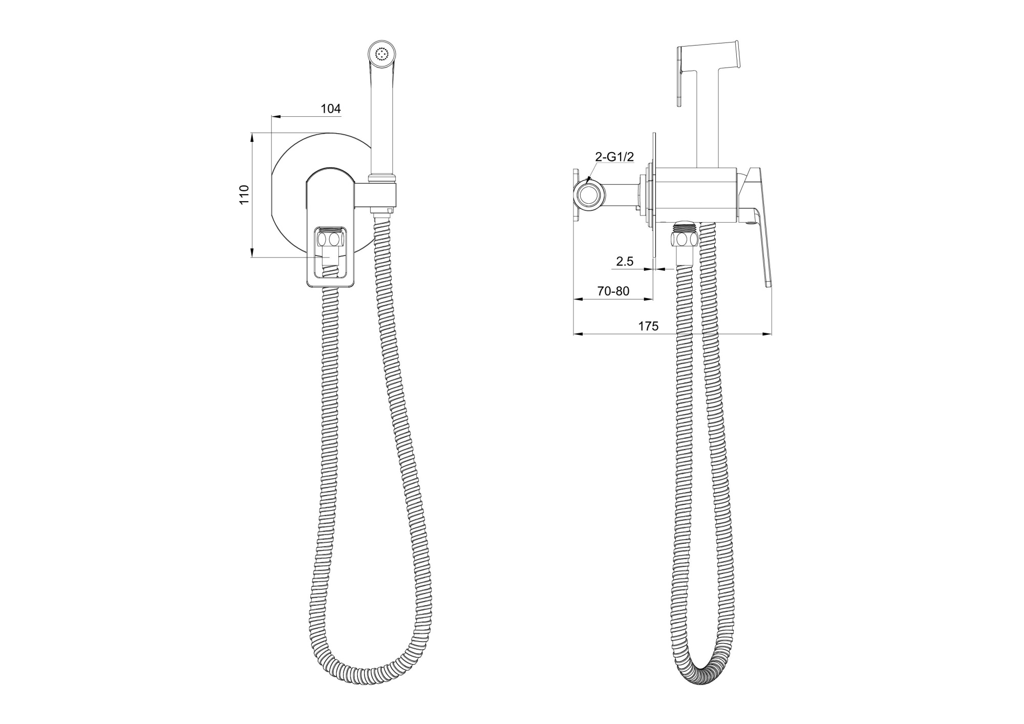 Гигиенический душ Wonzon & Woghand Frame WW-88829010-CR хром глянцевый