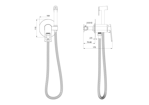 Гигиенический душ Wonzon & Woghand Frame WW-88829010-BG золото брашированный